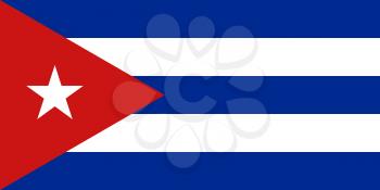 Cuban flag of Cuba - Proportions: 2:1 - Colours: Red, White, Blue