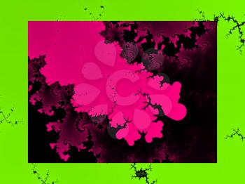Green and Pink Mandelbrot set abstract fractal illustration useful as a background