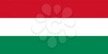 Hungarian flag of Hungary - Proportions: 2:1 - Colours: Red, White, Green