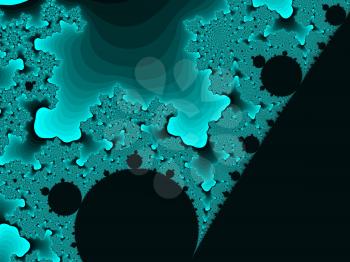 Cyan abstract fractal illustration useful as a background