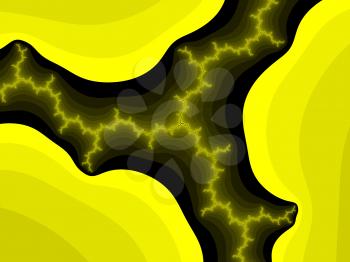Yellow Julia set abstract fractal illustration useful as a background