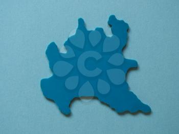 Italian Lombardia (Lombardy) region as a plastic shape