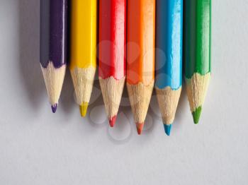 colour pencil crayons of many different colors