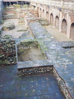 Ruins of the ancient Roman theatre in Turin Italy