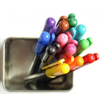 Coloured felt tip pen markers