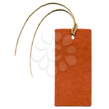blank tag label for price or luggage over white background