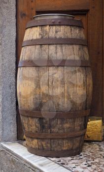 Wooden barrel aka cask or keg for wine food