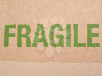 Fragile written on corrugated cardboard box picture