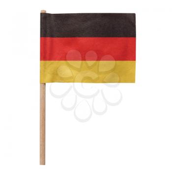 The national German flag of Germany (DE) isolated over white background