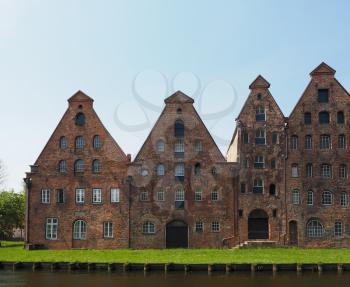 An der Obertrave street in Luebeck, Germany