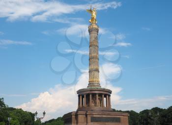 Angel statue aka Siegessaeule (meaning Victory Column) in Tiergarten park in Berlin, Germany