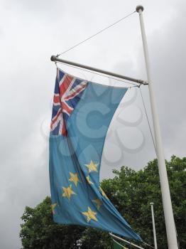 the Tuvaluan national flag of Tuvalu, Oceania