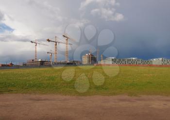 View of a construction site in the city of Berlin in Germany