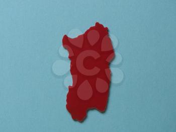 Italian Sardegna (Sardinia) region as a plastic shape