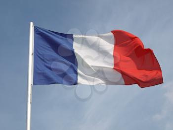 Flag of France over a blue sky