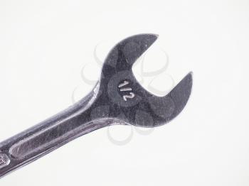 Wrench aka spanner tool used to turn rotary fasteners such as nuts and bolts