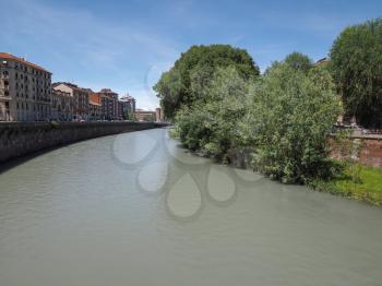 Fiume Dora meaning River Dora in Turin, Italy