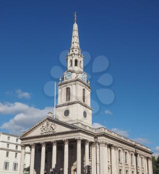 Church of Saint Martin in the Fields in Trafalgar Square in London, UK