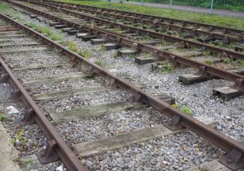 Railway railroad tracks for train public transport