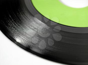 Detail of vinyl record (music recording support)