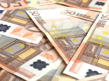 Range of 50 Euro banknotes useful as a background