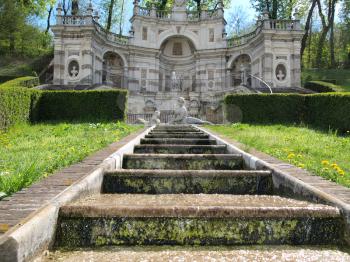 Cascatella della Naiade (Mermaid fountain) at Villa Della Regina, Turin, Italy