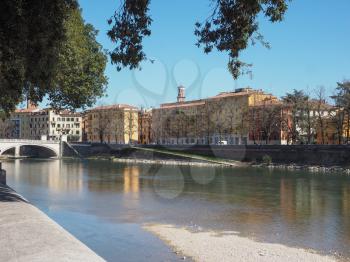 View of River Adige in Verona, Italy