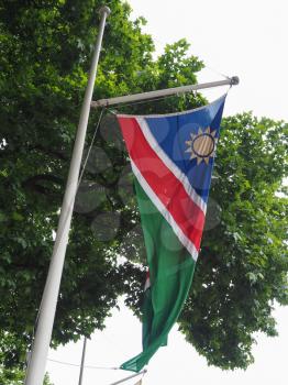 the Namibian national flag of Namibia, Africa