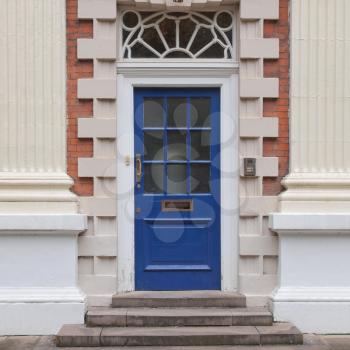 A traditional entrance door of a British house