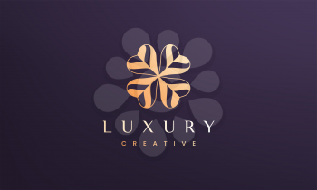 Clover leaf logo concept with abstract and luxury style
