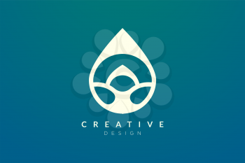 Minimalist abstract shaped water drop logo design. Simple and modern vector design for business brand and product