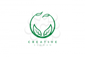 Vector design leaf various abstract shape. Minimalist leaf design, flat logo style, modern icon and symbol