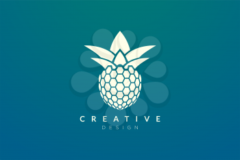 Pineapple design ideas technology style. Modern minimalist and elegant vector illustration. Can be used for patterns, labels, brands, icons or logos