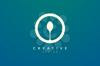 The circle design is combined with a spoon and fork. Illustration of minimalist and elegant logo and icon vector. suitable for restaurant or food business