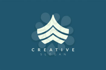 Design the logo of the front of the ship with an abstract shape. Minimalist and modern vector design suitable for community, business, and product brands.