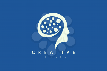 Vector design of brain style with various abstract shape. Simple brain design, simple logo style, modern icon and symbol