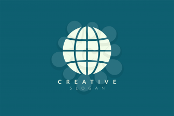 Abstract globe ball logo design. Minimalist and modern vector illustration design suitable for business or brand