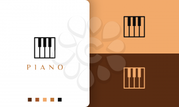 square piano logo in simple and modern style perfect for musician or music studio