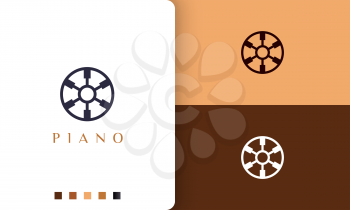 simple and modern piano community logo or icon