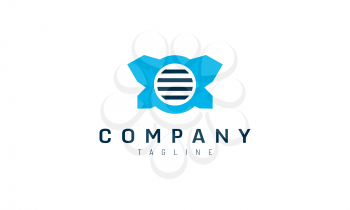 modern blue spotlight logo template for a business identity brand
