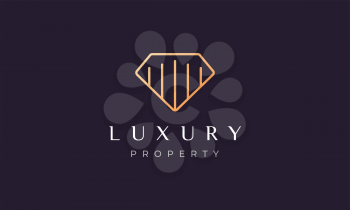 Simple property diamond logo in a modern and luxury style