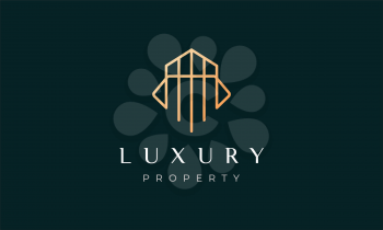 simple property line logo with modern and luxury style for real estate broker