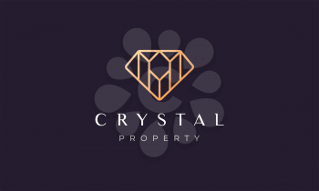 creative diamond property logo in modern and luxury style with gold color