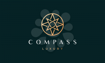 simple compass logo concept with modern and luxury style