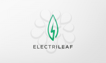 green lightning leaf logo in a modern and simple shape