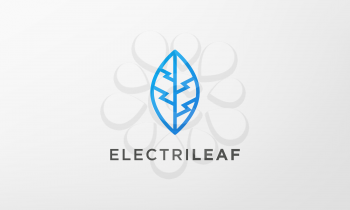 lightning leaf logo in a modern and simple shape