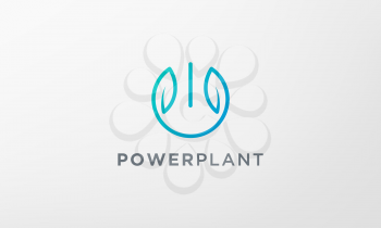 power leaf plant logo in a modern and minimalist shape