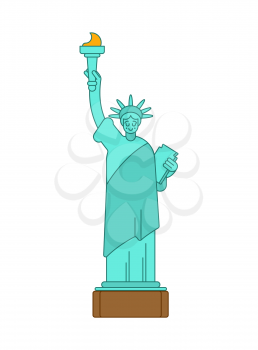 Statue of Liberty linear style. Landmark America. USA Sculpture New York. American symbol of freedom
