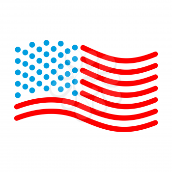 USA flag linear style. Sign of State United States. Symbol of America