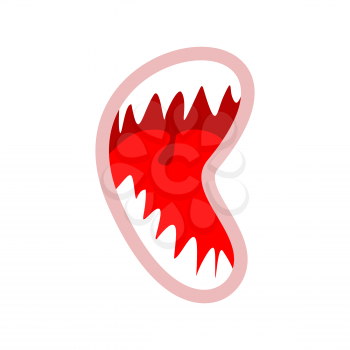 Open monster mouth with teeth isolated